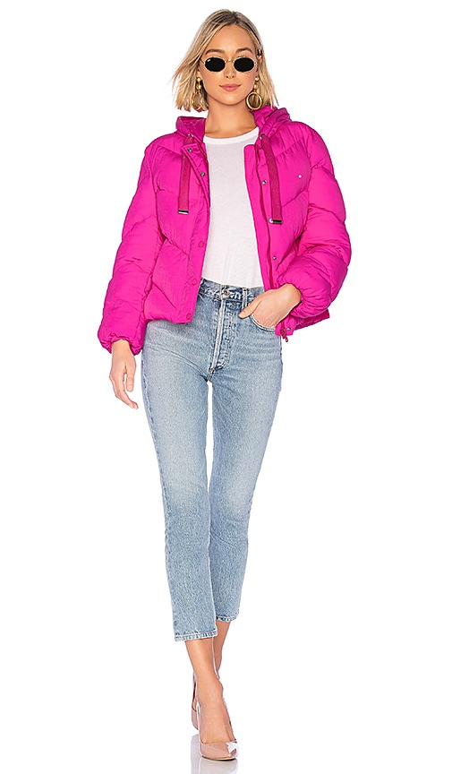 view 4 of 4 Lover Hooded Puffer Jacket in Magenta