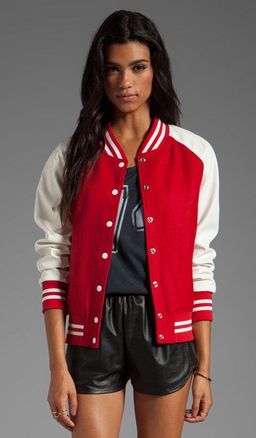 red varsity jacket