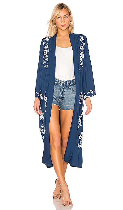 view 1 of 4 Yuna Kimono Jacket in Marquee Blue