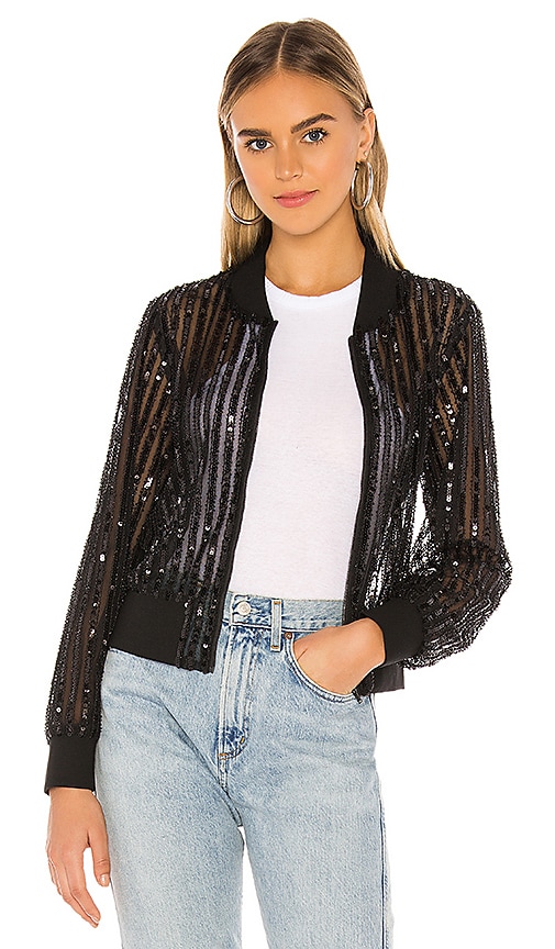 view 1 of 5 Nina Sequin Bomber in Black