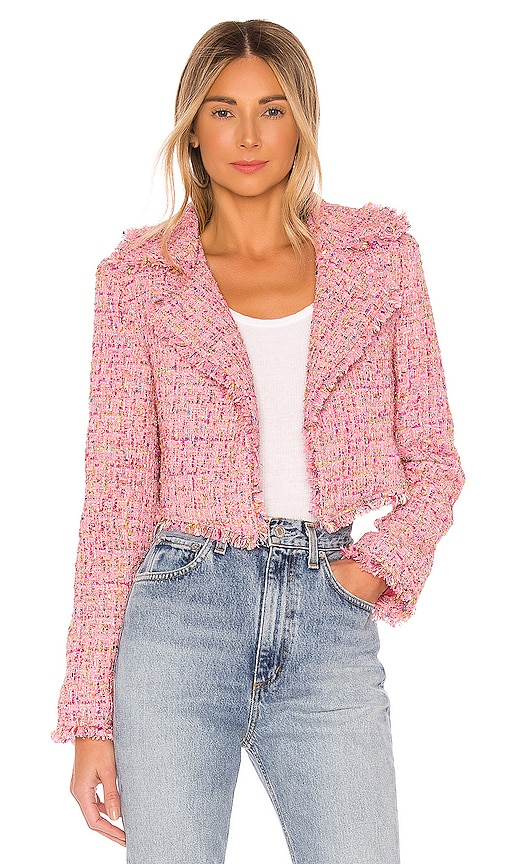 Lovers & Friends Paola Cropped Jacket In Pink Multi