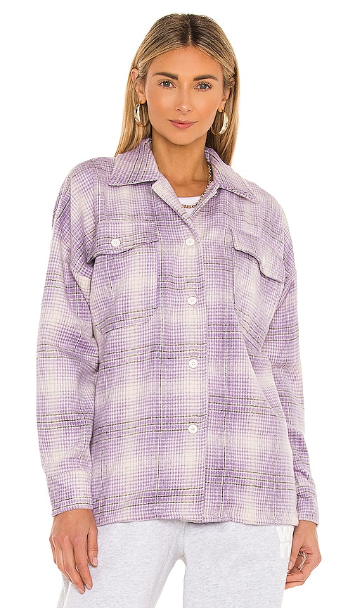 view 2 of 5 Emmy Shacket in Lavender Plaid