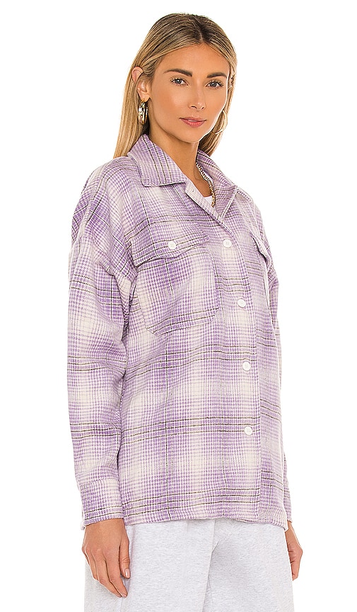 view 3 of 5 Emmy Shacket in Lavender Plaid