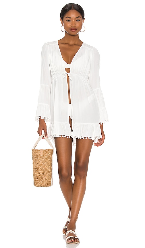 Lovers & Friends Cherry Robe In White