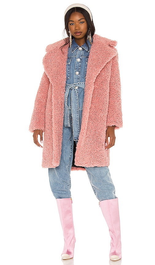 view 1 of 4 Niki Faux Fur Coat in Blush Pink