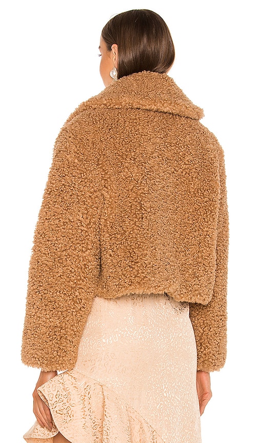 view 3 of 5 Alexandria Faux Fur Jacket in Nude