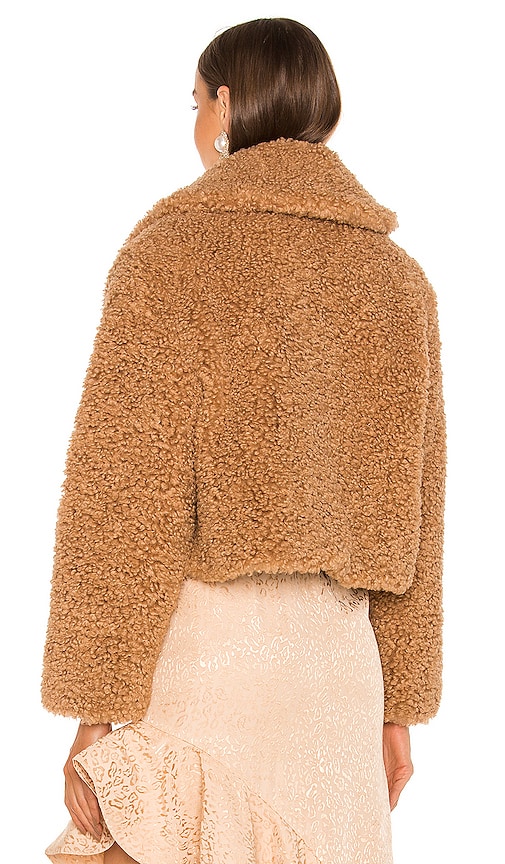 Lovers and Friends Alexandria Faux Fur Jacket in Nude