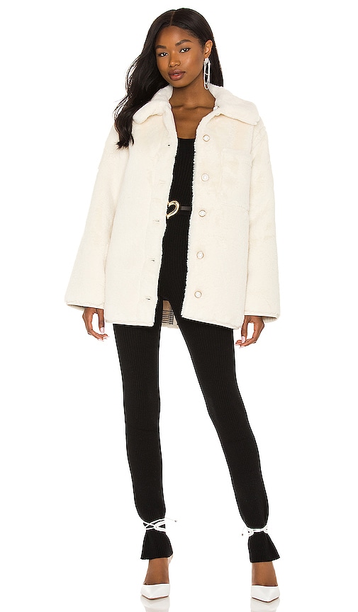 Lovers and Friends Natalia Faux Fur Jacket in Ivory