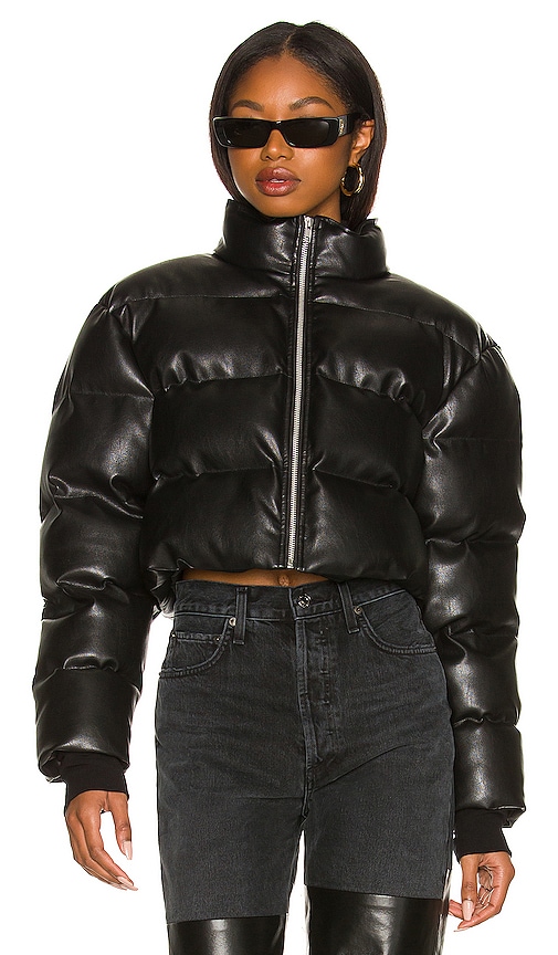 view 2 of 5 Brady Faux Leather Puffer in Black