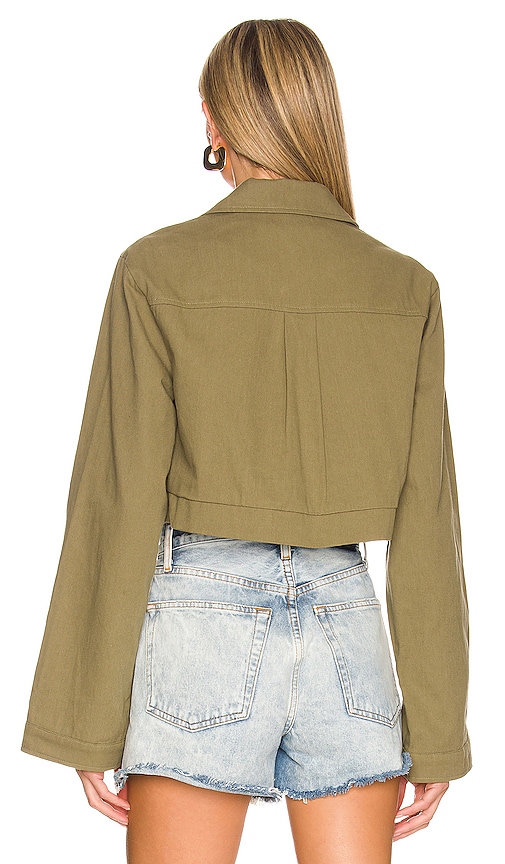 view 3 of 4 Angeles Cropped Jacket in Olive Green