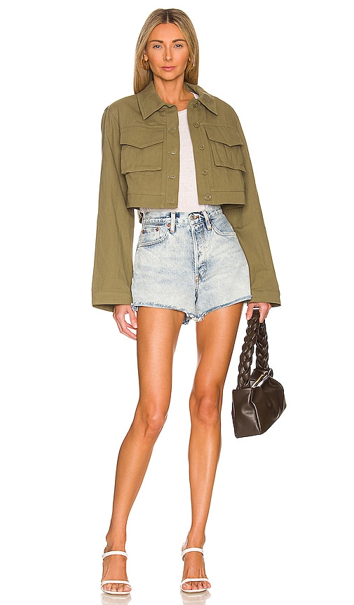 view 4 of 4 Angeles Cropped Jacket in Olive Green