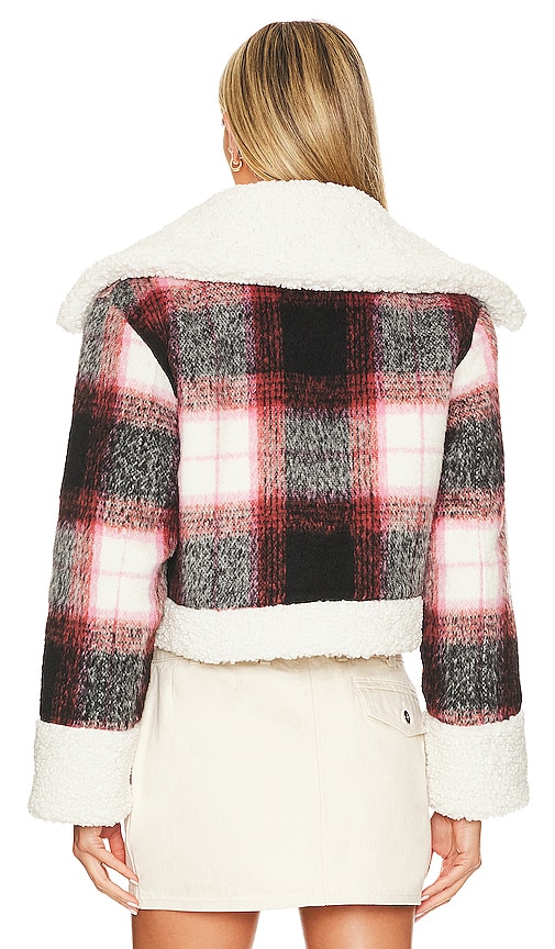 view 4 of 5 Natalie Cropped Jacket in Red & Black Check