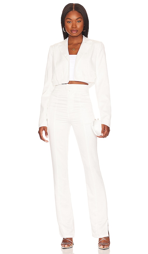 view 4 of 4 Troy Cropped Blazer in White
