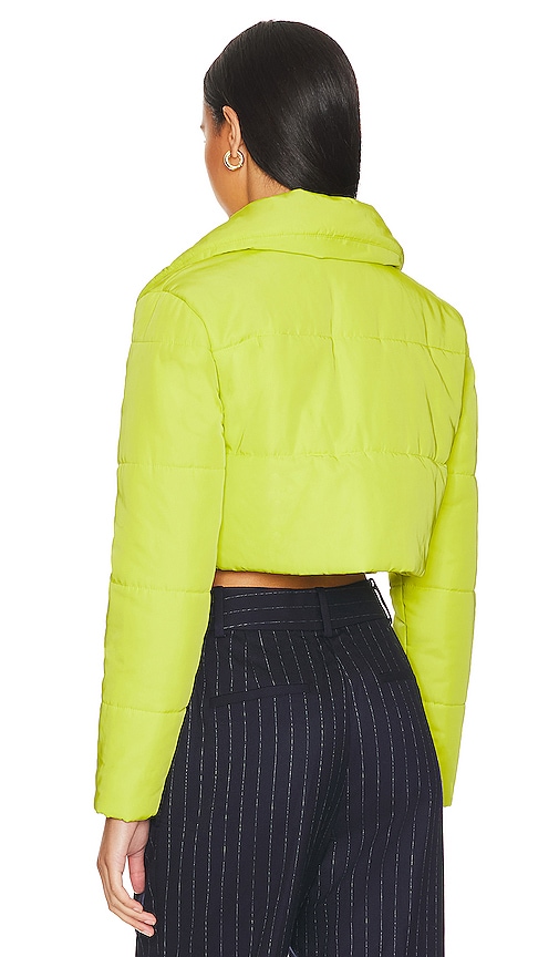 view 3 of 4 Bushwick Cropped Puffer Jacket in Lime Green