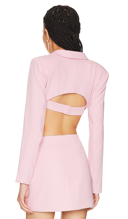 view 3 of 5 Tia Embellished Cropped Blazer in Baby Pink