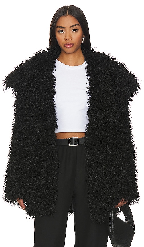 view 1 of 4 Amani Faux Fur Coat in Onyx Black