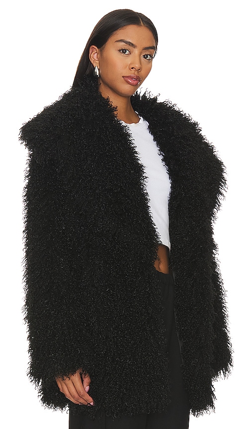view 2 of 4 Amani Faux Fur Coat in Onyx Black