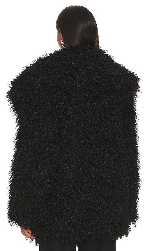view 3 of 4 Amani Faux Fur Coat in Onyx Black