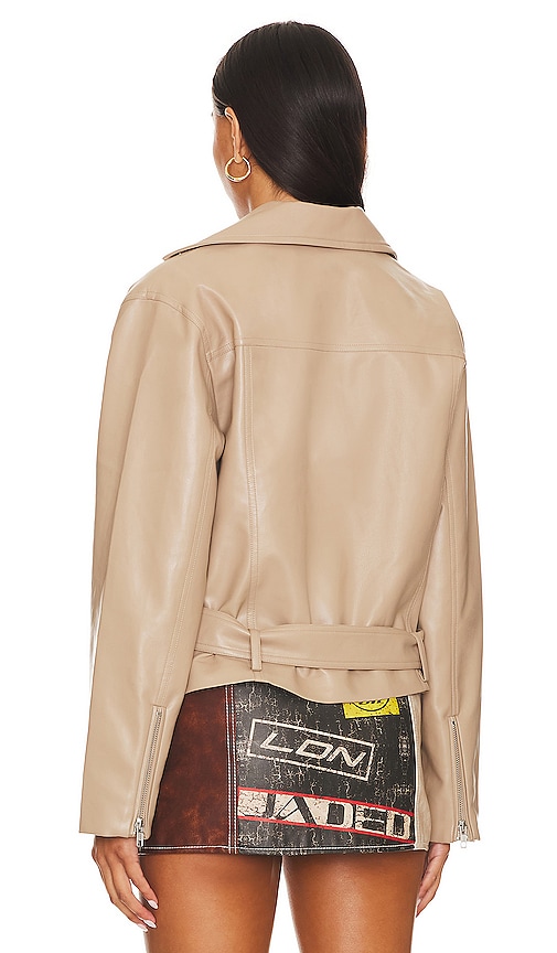 view 4 of 5 Daxton Faux Leather Jacket in Beige Neutral