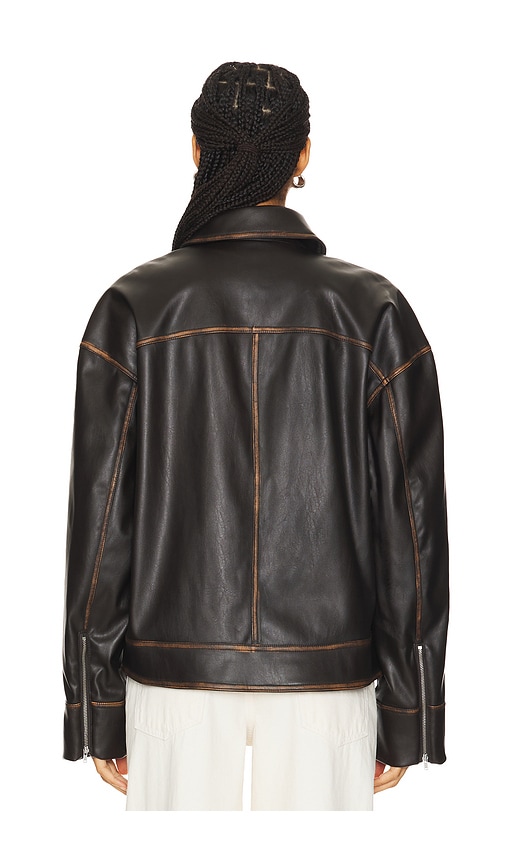 view 4 of 5 Brinley Faux Leather Jacket in Brown