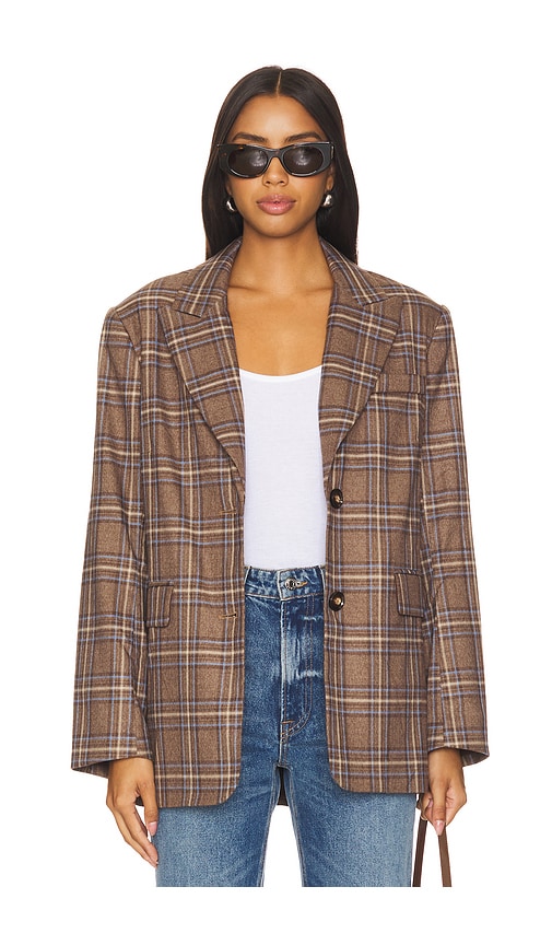 view 1 of 6 Leah Blazer in Brown Plaid Multi