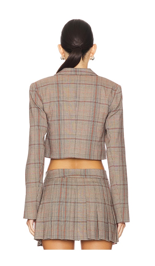 view 3 of 5 Bonnie Cropped Blazer in Brown Plaid Multi