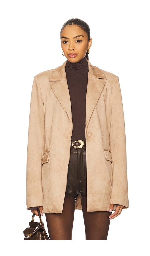 view 2 of 5 Eva Faux Suede Jacket in Light Tan