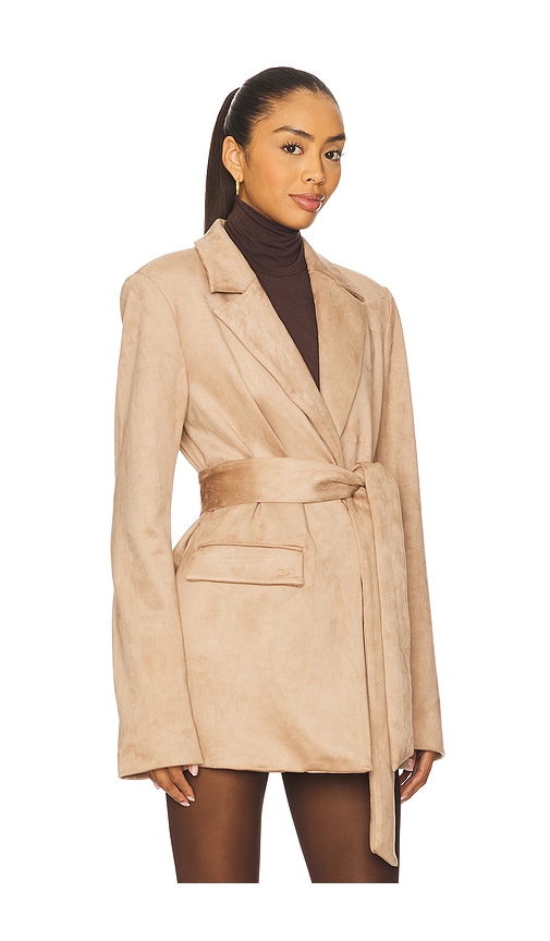 view 3 of 5 Eva Faux Suede Jacket in Light Tan