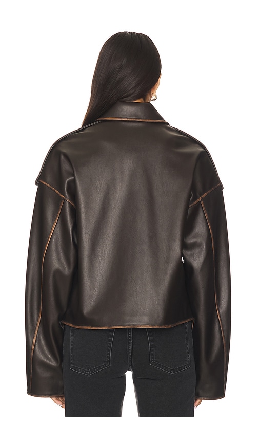 view 3 of 4 Esther Faux Leather Jacket in Dark Brown
