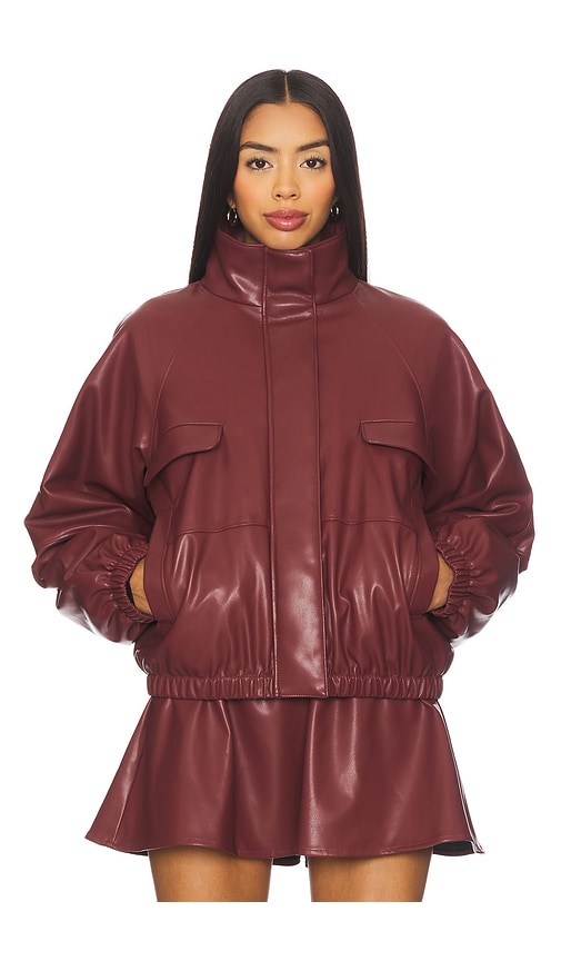 Lovers & Friends Jordan Faux Leather Jacket In Burgundy