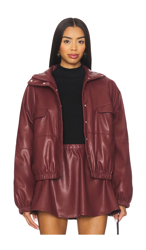Lovers & Friends Jordan Faux Leather Jacket In Burgundy