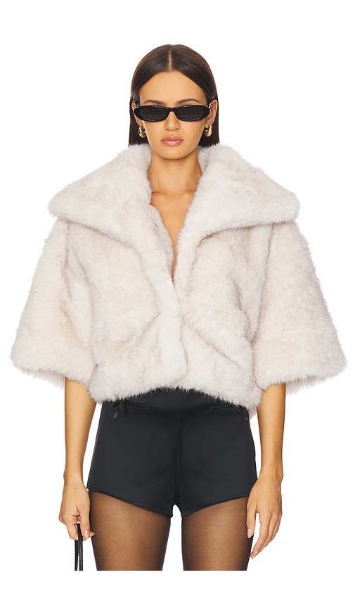 Lovers & Friends Cropped Claude Coat In Gray