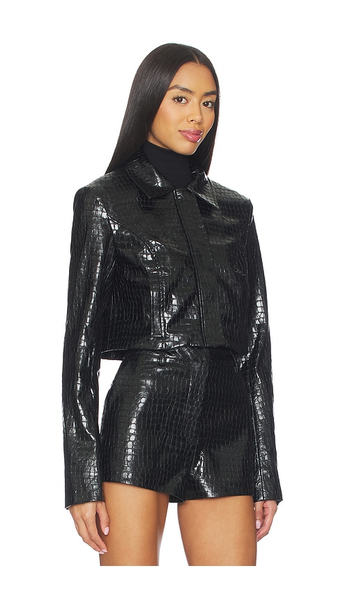 view 3 of 6 Arden Faux Croc Jacket in Black