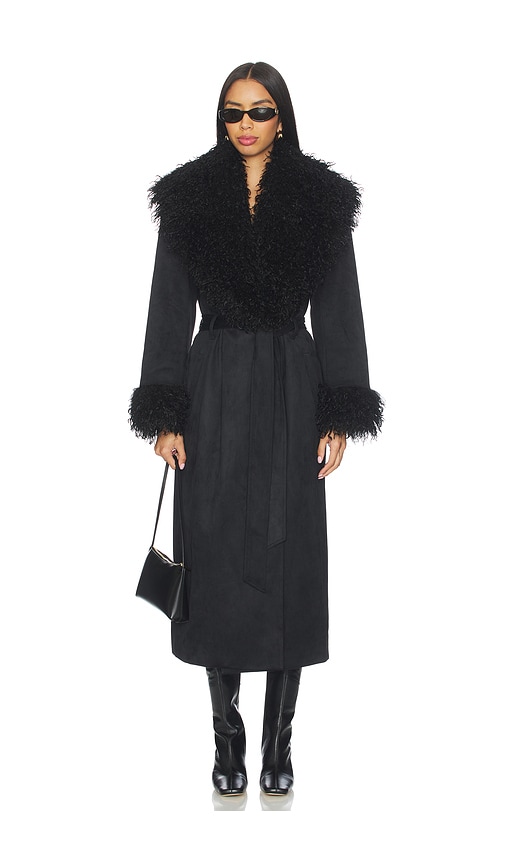 Lovers & Friends Lena Faux Suede Coat In Black