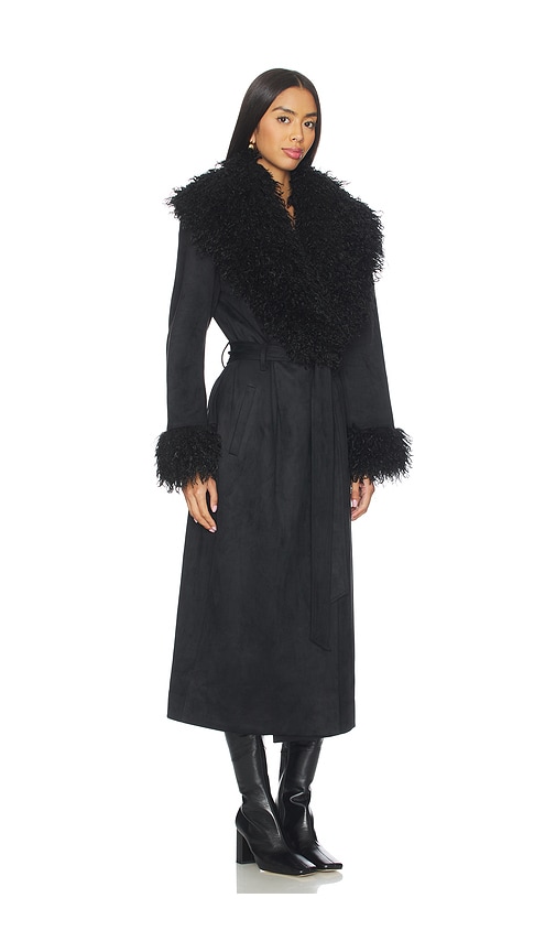 Lovers & Friends Lena Faux Suede Coat In Black