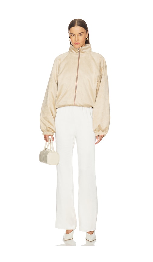 view 4 of 4 Cody Faux Suede Bomber in Rustic Tan