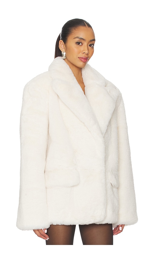 Lovers & Friends Lorelai Faux Fur Coat In White
