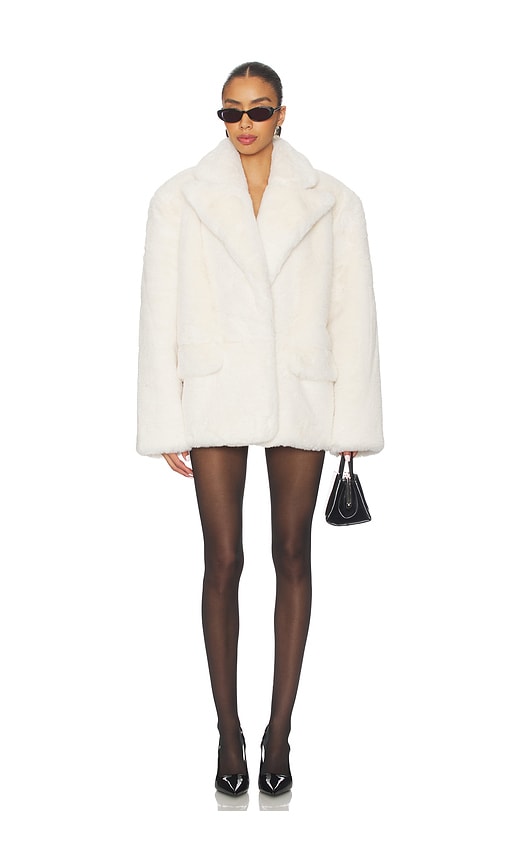 view 4 of 4 Lorelai Faux Fur Coat in Ivory