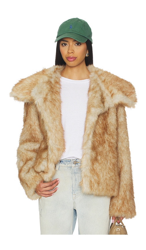 Lovers & Friends Elsa Faux Fur Jacket In Brown