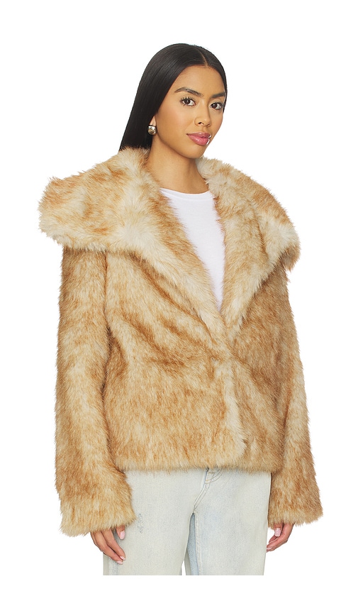 Lovers & Friends Elsa Faux Fur Jacket In Brown