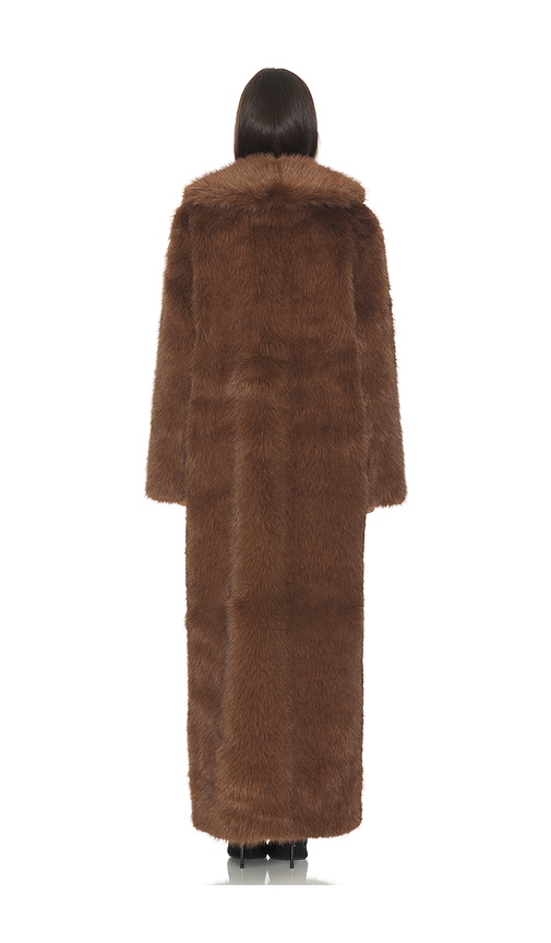 view 3 of 3 x Christina Elezaj Vincent Faux Fur Coat in Golden Brown