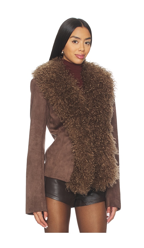 Lovers & Friends Alena Faux Suede Coat In Brown
