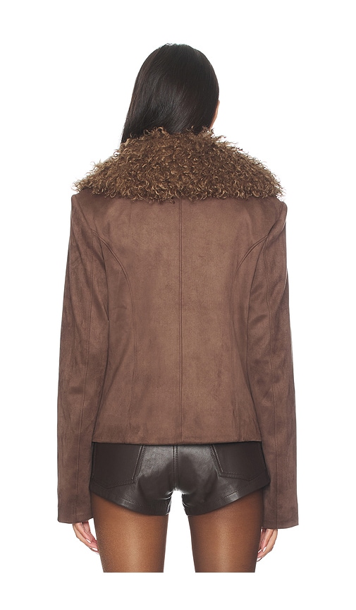 view 3 of 4 Alena Faux Suede Coat in Brown