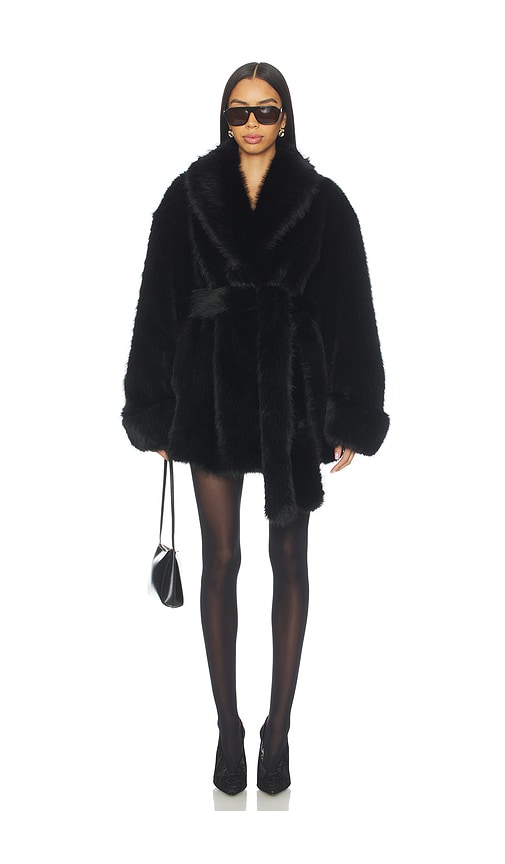 view 4 of 4 Margot Faux Fur Coat in Black