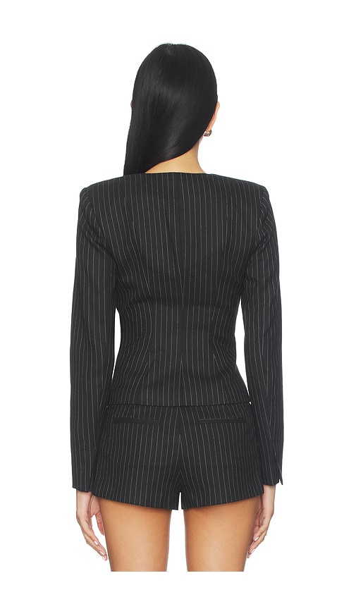 view 3 of 5 Peyton Blazer Jacket in Black Pinstripe