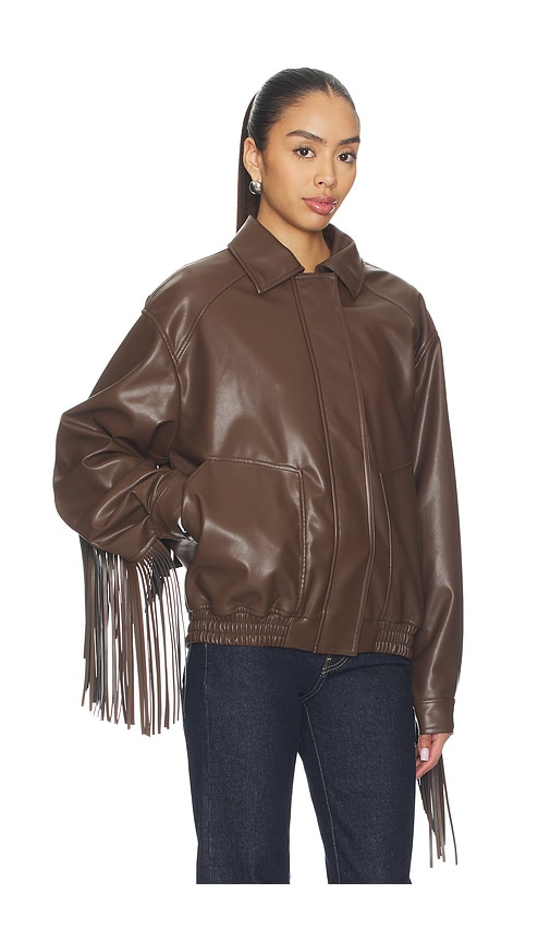view 4 of 6 Sanna Faux Leather Jacket in Chocolate Brown