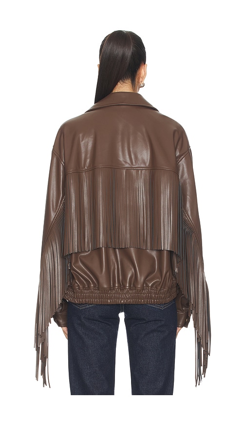 view 5 of 6 Sanna Faux Leather Jacket in Chocolate Brown