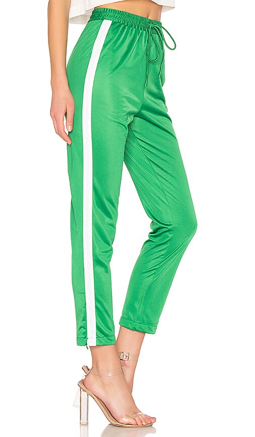 view 2 of 4 Crop Track Pant in Green & White