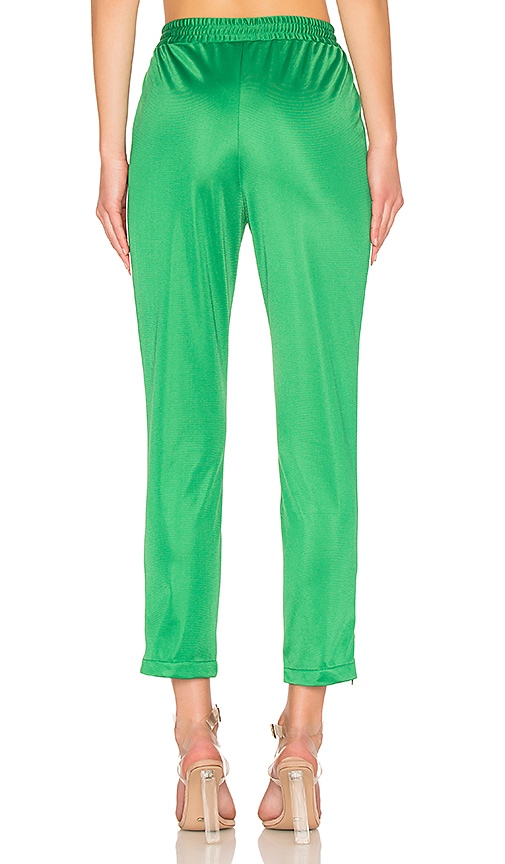 view 3 of 4 Crop Track Pant in Green & White
