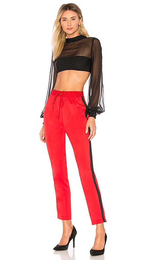 view 4 of 4 Crop Track Pant in Red & Black